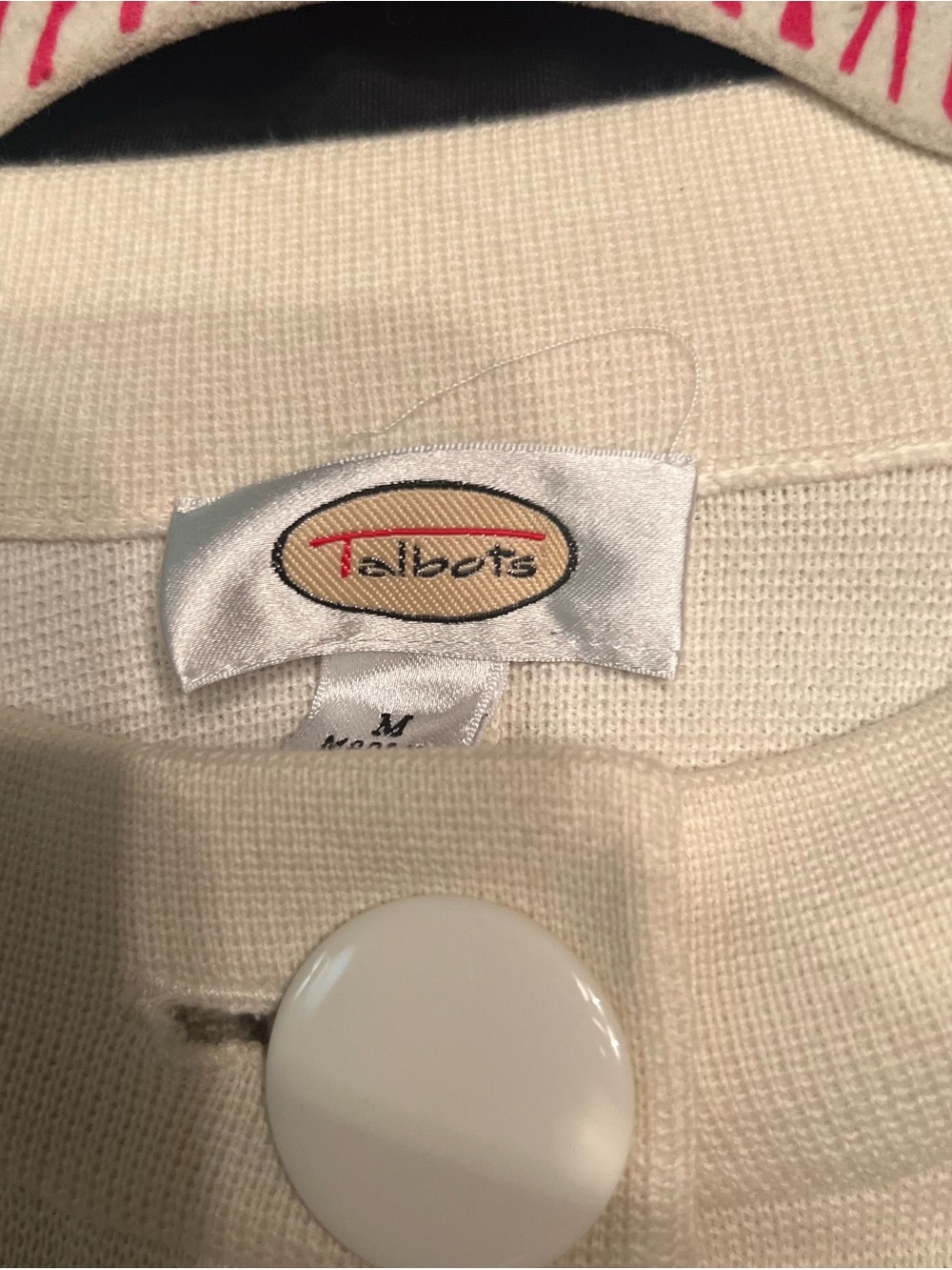 Talbots Ivory Button-Front Knit Jacket - Picture 3 of 3